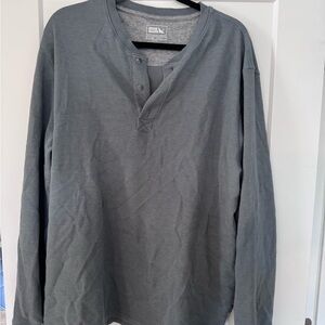 Eddie Bauer Men's Charcoal Long Sleeve Henley